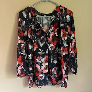 🤎2/$20 Willi Smith Women's 3/4 Sleeve Floral Lightweight Blouse Size Medium